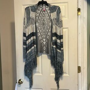 No Boundaries Juniors Cardigan Size Large (11-13) Blue Gray